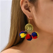 ( Color)ins retro trend geometry Autumn and Winter earrings woman  creative temperament samll lovely earring