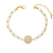 ( white)Pearl bracelet womanins brief samll fully-jewelled zircon love braceletbrj