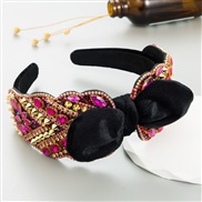 ( rose Red) fashion diamond color luxurious bow Headband width Rivet Headband