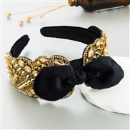 ( Brown) fashion diamond color luxurious bow Headband width Rivet Headband