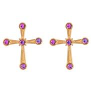 (color )fashion retro Alloy embed resin cross earrings lady occidental style Bohemia Nation Earring