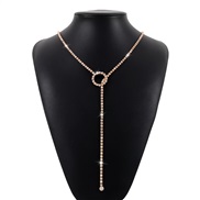 ( Gold) fashion geometry layer circle claw chain  personality wind elegant wind necklace