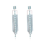 ( Color)occidental style exaggerating temperament long style Metal chain tassel earrings fashion wind geometry claw dia
