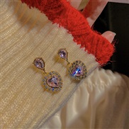 (A764~ Silver needle)color small fresh ear stud woman love diamond retro high earrings samll wind fashion sweet