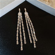 ( Silver needle  Gold) gold silver zircon tassel earrings Korea samll temperament long style ear stud fashion Earring