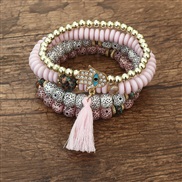 (BZ177 fense) occidental style eyes bracelet set woman Bohemian style tassel pendant beads