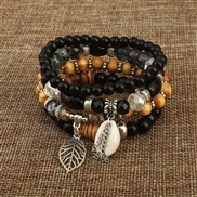 (BZ1776heise) occidental style Bohemia leaves pendant beads Shells beads woman bracelet