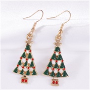 fashion christmas series  christmas tree personality temperament earrings