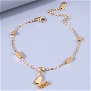 fashion sweetOL concise butterfly pendant titanium steel personality woman bracelet