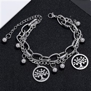 fashion concise stainless steel concise Life tree personality woman bracelet