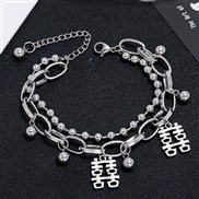 fashion concise stainless steel Word personality woman bracelet