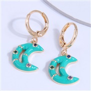 fashion sweetOL color Meniscus three personality temperament earring buckle