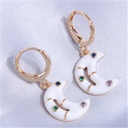 fashion sweetOL color Meniscus three personality temperament earring buckle