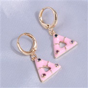 fashion sweetOL color triangle personality temperament earring buckle