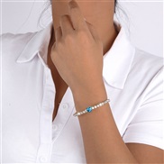 ( Lake Blue ) elegant retro Ladies wind love Rhinestone bracelet  creative claw chain geometry fashion bangle