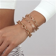 ( Gold)occidental style exaggerating Metal wind bracelet  wind personality geometry chain punk woman