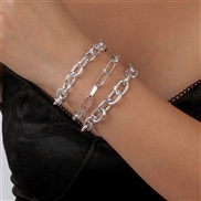 ( White K)occidental style exaggerating Metal wind bracelet  wind personality geometry chain punk woman