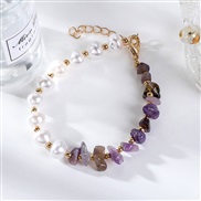 (Pearl  Bracelet) Irregular gravel Pearl bracelet  natural crystal stone bracelet woman