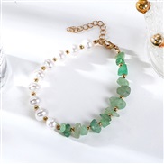 ( greenPearl  Bracelet2) Irregular gravel Pearl bracelet  natural crystal stone bracelet woman