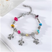 ( Color Bracelet) occidental style natural crystal gravel elasticity bracelet  pendant Colorful gravel bracelet woman