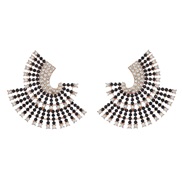 ( black)earrings super colorful diamond Alloy diamond multilayer sun flower geometry earrings woman occidental style ex
