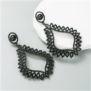 ( black)occidental style Alloy embed colorful diamond exaggerating long style Rhinestone hollow earrings all-Purpose te