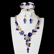 ( blue)  occidental style crystal gem necklace clavicle set four exaggerating bride woman