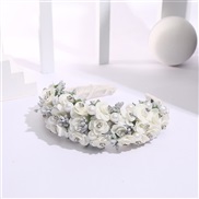 ( white)occidental style crystal Headband flowers Modeling width Headband retro head Korean style fashion