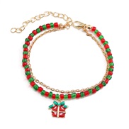 (red ) christmas series fashion  color beads christmas tree bracelet  trend