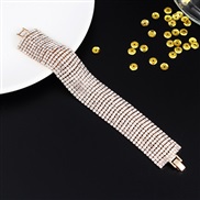 ( Gold)occidental style trend fashion row fully-jewelled bracelet  fashion Rhinestone width bangle fine woman