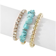 (gold + blue)Bohemia ethnic style  personality color stone claw chain fashion beads bracelet