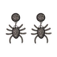 ( black)UR occidental style spider insect Modeling ear stud enamel diamond personality