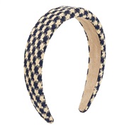 ( Navy blue)F brief personality pattern color geometry Headband  high elegant Headband woman