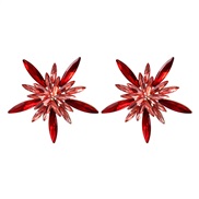 ( red)earrings occidental style Alloy diamond flowers Modeling earrings woman fully-jewelled ear stud Autumn and Winter
