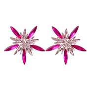 ( rose Red)earrings occidental style Alloy diamond flowers Modeling earrings woman fully-jewelled ear stud Autumn and W