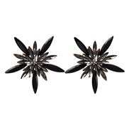 ( black)earrings occidental style Alloy diamond flowers Modeling earrings woman fully-jewelled ear stud Autumn and Wint