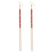 ( red)occidental style new woman ear stud geometry tassel handmade beads earrings personality womanins wind