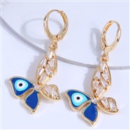 high quality  fashion bronze concise embed Zirconium butterfly eyes personality earring buckle