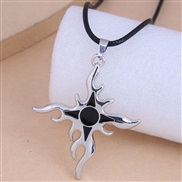 fashion sun concise black rope personality necklace