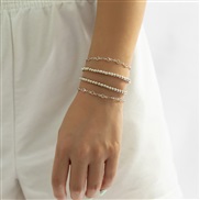 ( White K 3575)occidental style  wind brief all-Purpose beads bangle  samll personality Street Snap imitate crysta