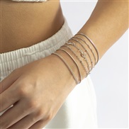 ( White K 359 )occidental style  brief personality geometry chain bangle  all-Purpose imitate crystal snake chain 