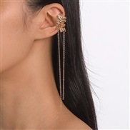 ( Gold)E samll flowers  brief chain tassel long style earrings Earring woman