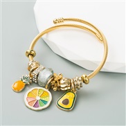 ()  Alloy creative color cartoon fruits bangle brilliant diamond bracelet
