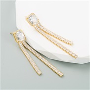 (zircon )occidental style bronze gold plated embed Zirconium long style tassel earring personality temperament high Earr