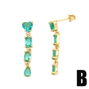 (B)high zircon tassel drop earrings woman  occidental style Earring  fashion long style ear studera