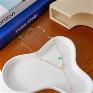 (X863 5)summer style fashion Japan and Korea wind Pearl pendant beads chain multilayer chain style diamond clavicle cha