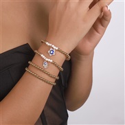 ( Gold)occidental style  beads flowers eyes bracelet personality elasticity woman