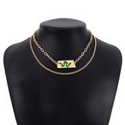 ( Gold+green )occidental style  Double layer personality snake elements chain exaggerating punk wind