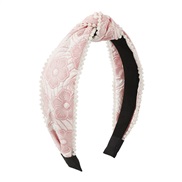 ( Pink)F Cloth woman Headband  imitate Pearl width flowers small fresh brief Headband woman