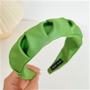 ( green )Korea high pure color all-Purpose width wave Headband temperament brief generous high HeadbandF